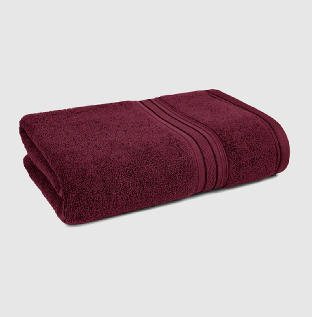 CLASSIC BATH TOWEL, 100% Cotton, 525 GSM, Super Soft – FIG WINE (150 × 75 cm)
